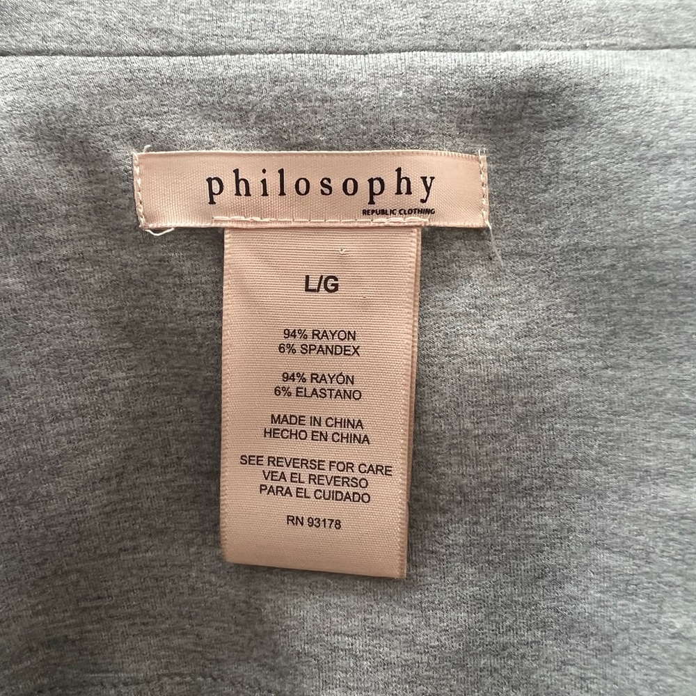 Philosophy Gray Jacket; Size Large - image 8